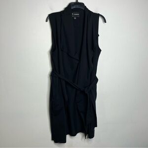 MPG‎ x Betabrand collab black open waterfall vest with tie womens size large